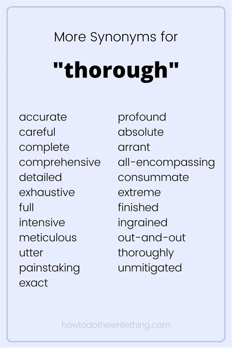 Parts of speech. . Thorough synonym